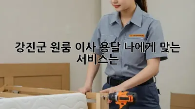 강진군 원룸 이사 용달: 나에게 맞는 서비스는?